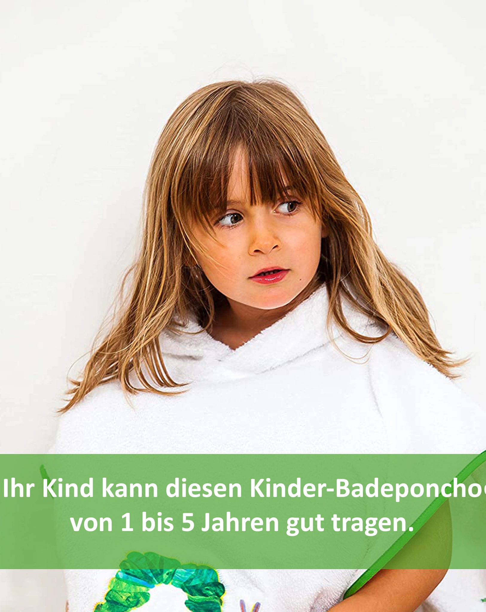 Badeponcho RAUPE NIMMERSATT in weiß/grün