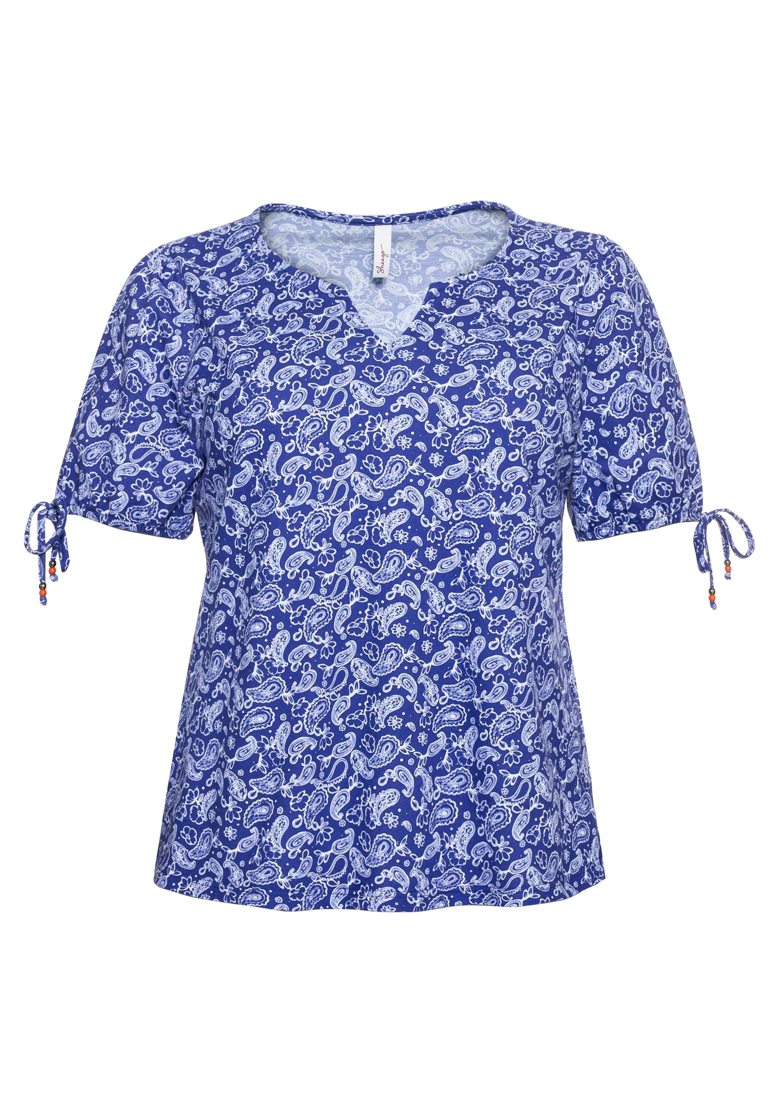 Shirt mit Paisleydruck und Bindeband am Arm