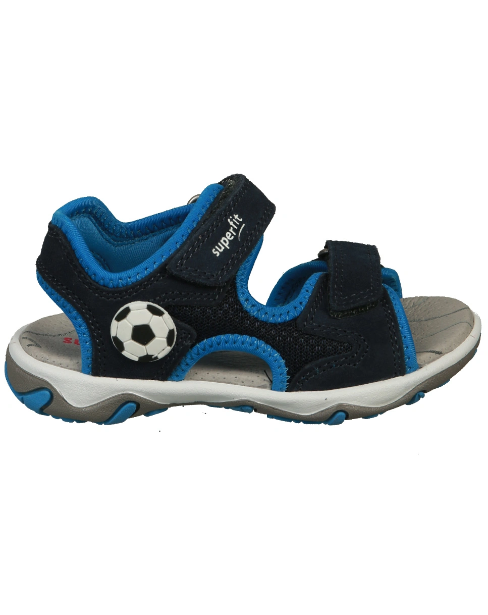 Leder-Klettsandalen MIKE 3.0 - FUßBALL in blau/türkis