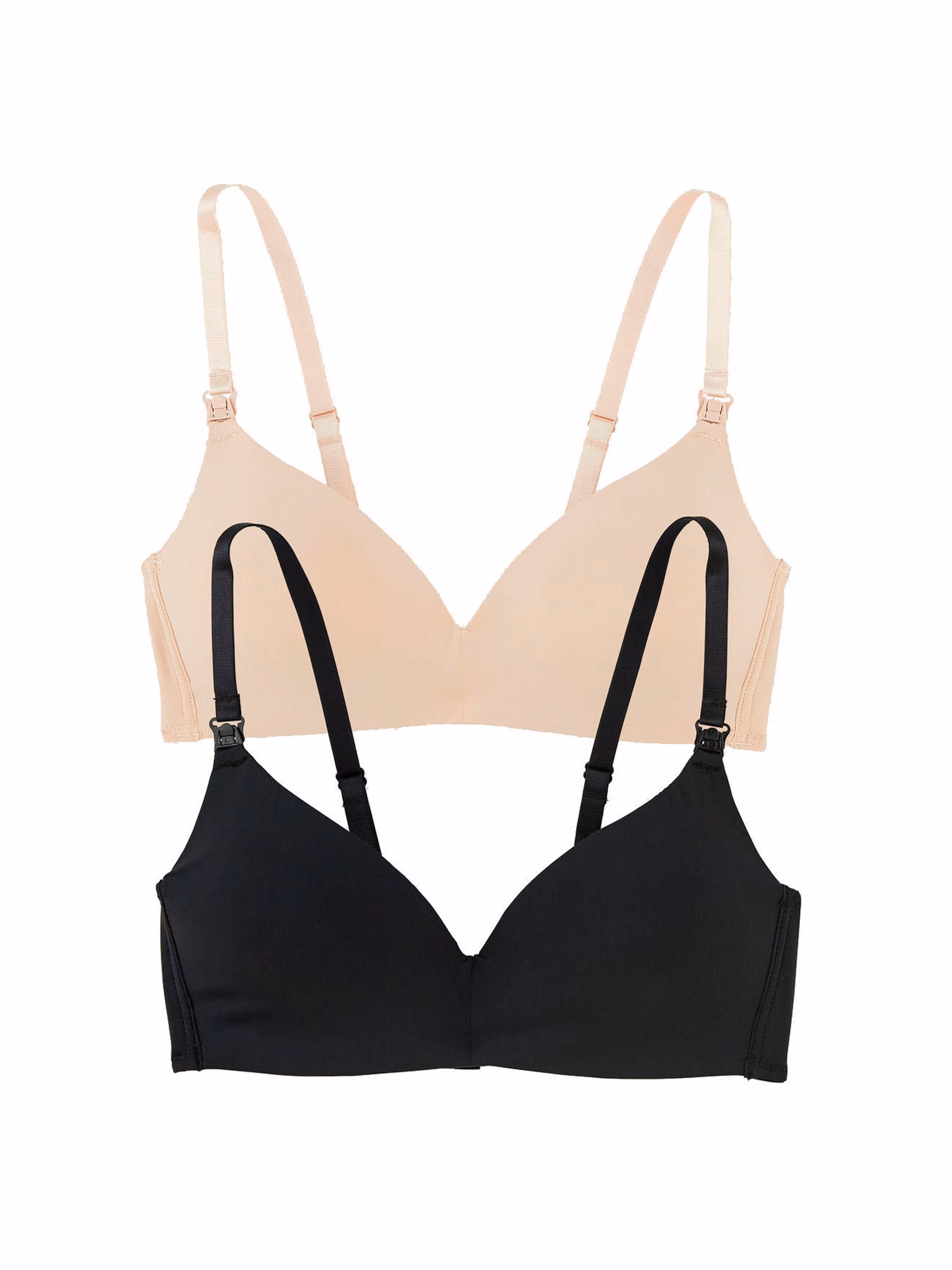Vertbaudet 2er-Pack Still-BHs aus Mikrofaser hellbeige+schwarz