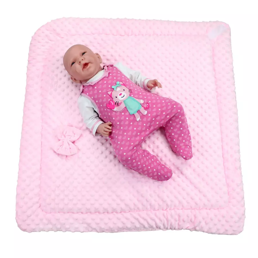TupTam Baby Winter Einschlagdecke Warm Wattiert Minky rosaweiß