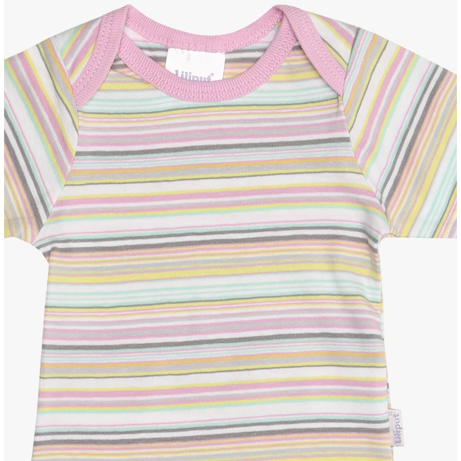 Liliput Kurzarm-Body rosa geringelt