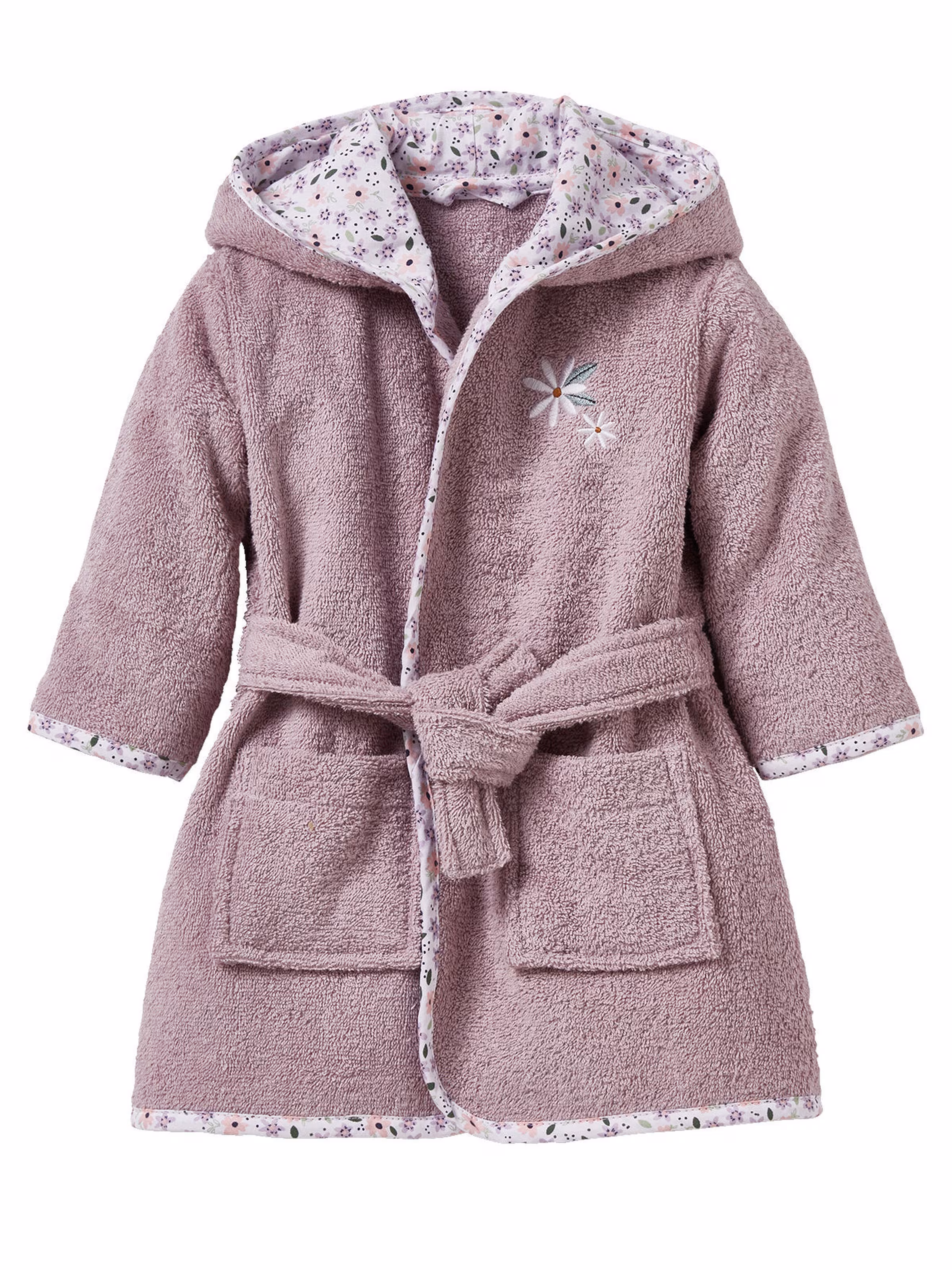 Vertbaudet Mädchen Baby Bademantel BLUMENZAUBER violett