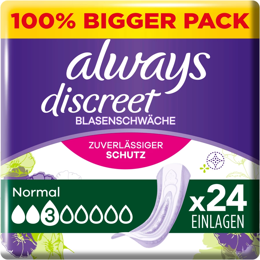 always discreet Inkontinenz-Einlagen, Normal Big Pack 24 Einlagen