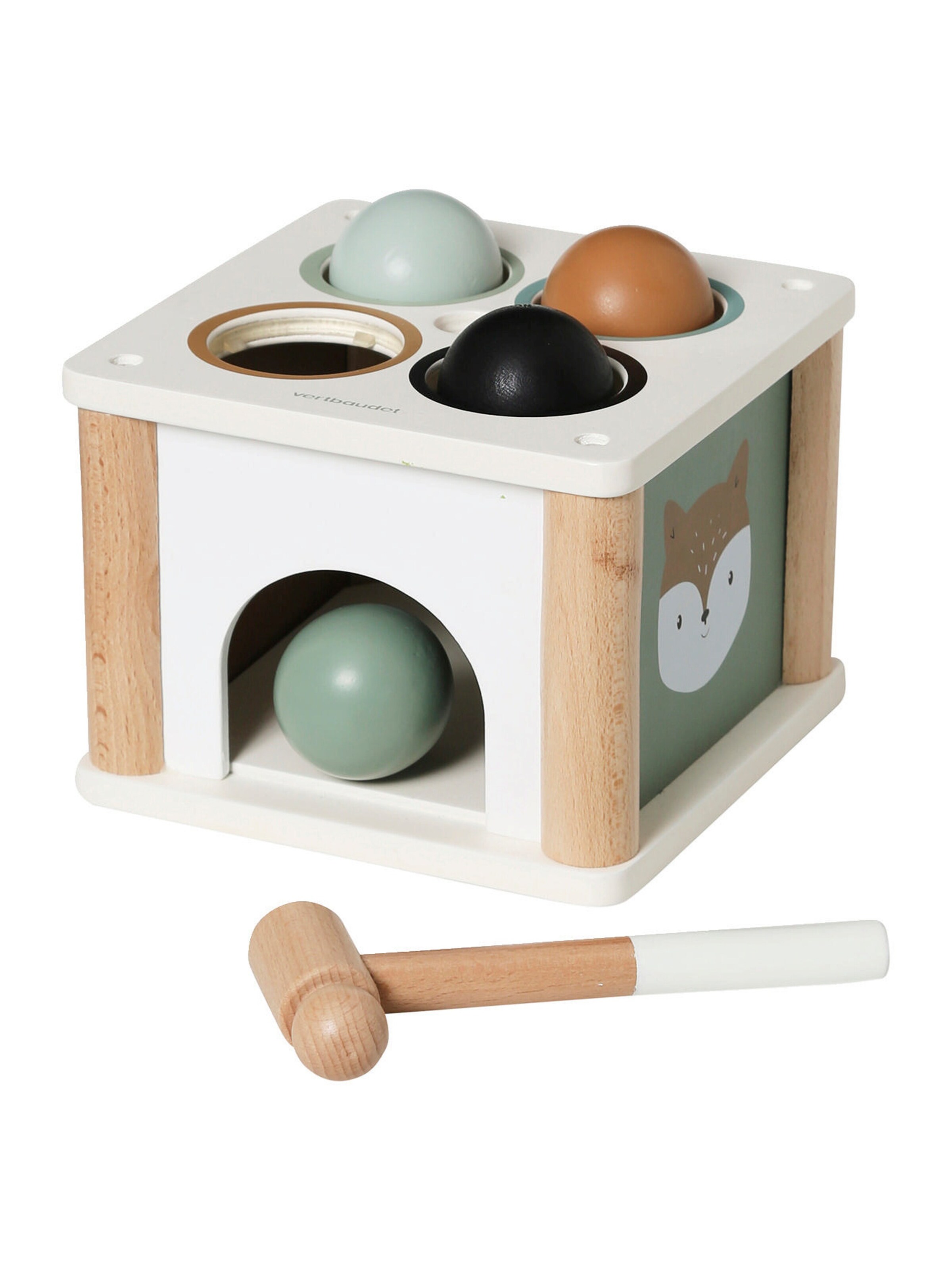 Vertbaudet Baby Hammerspiel GRÜNER WALD, Holz FSC® mehrfarbig/waschbär