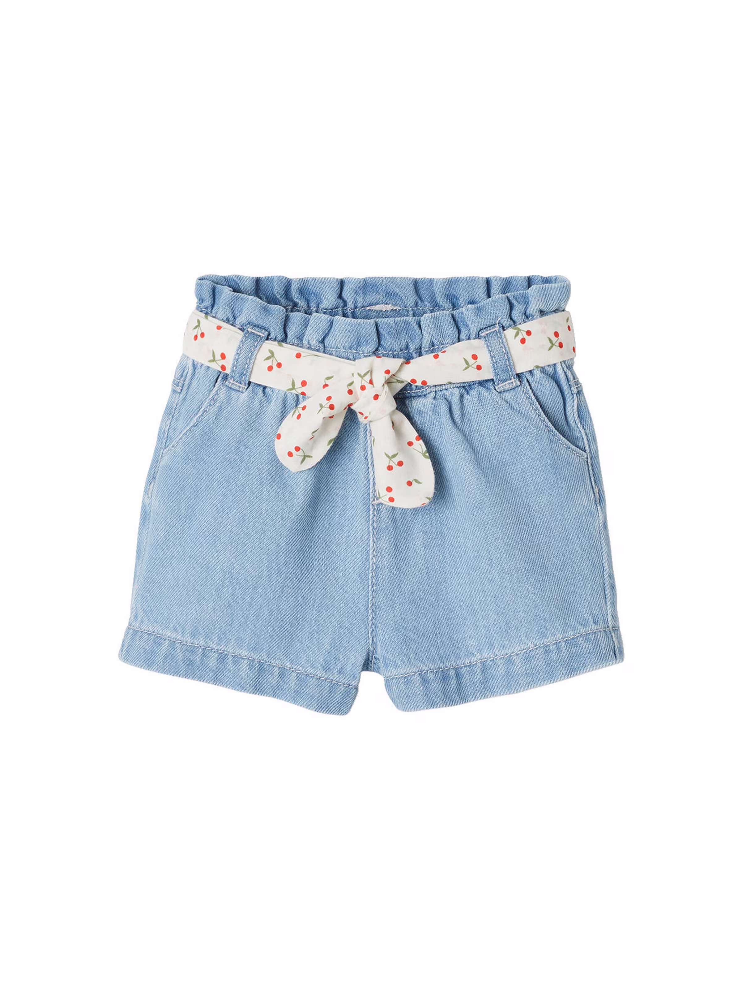 Vertbaudet Baby Paperbag-Shorts mit Stoffgürtel bleached