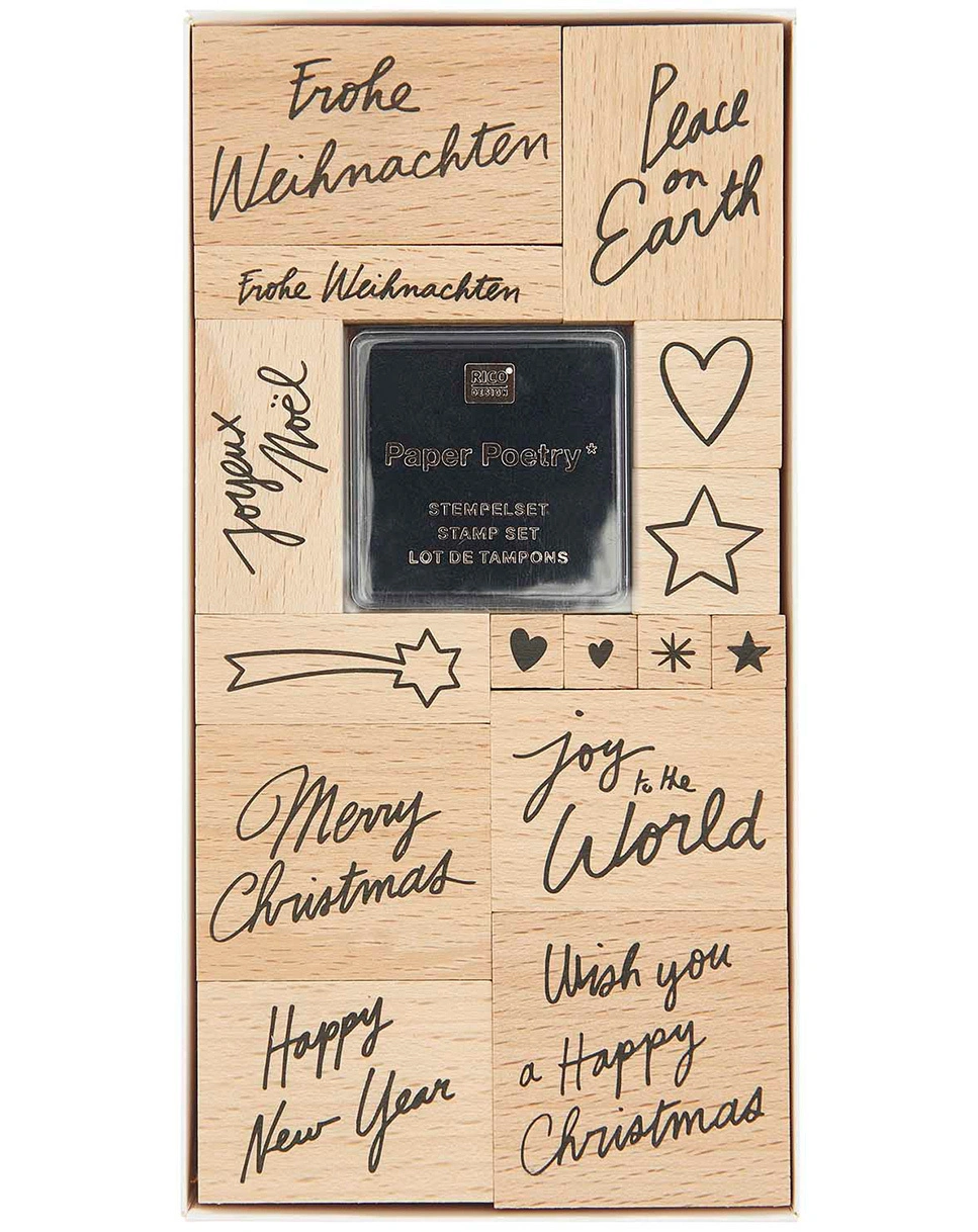 Stempel-Set CHRISTMAS ROCKS! - HANDLETTERING 16-teilig