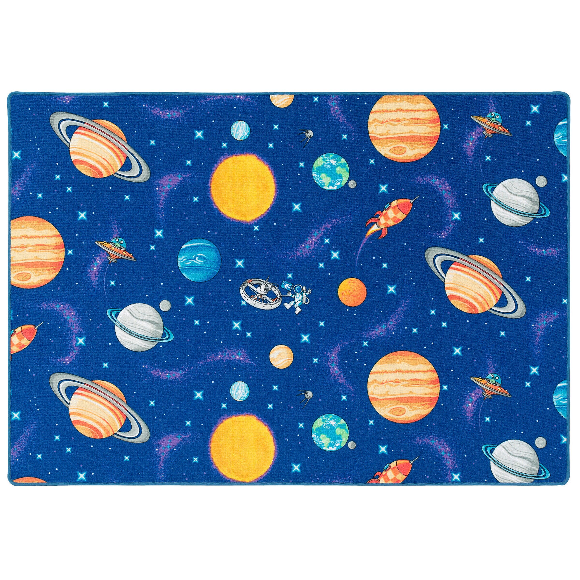 Snapstyle Kinder Spiel Teppich Weltall Blau