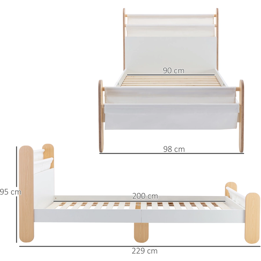 HOMCOM Kinderbett mit Kinderfreundlichem Design bunt