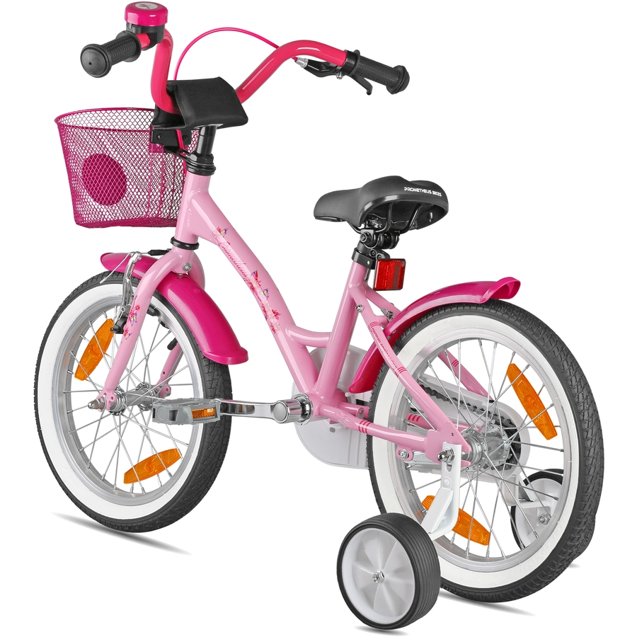 PROMETHEUS BICYCLES® HAWK Kinderfahrrad 16, Rosa weiß
