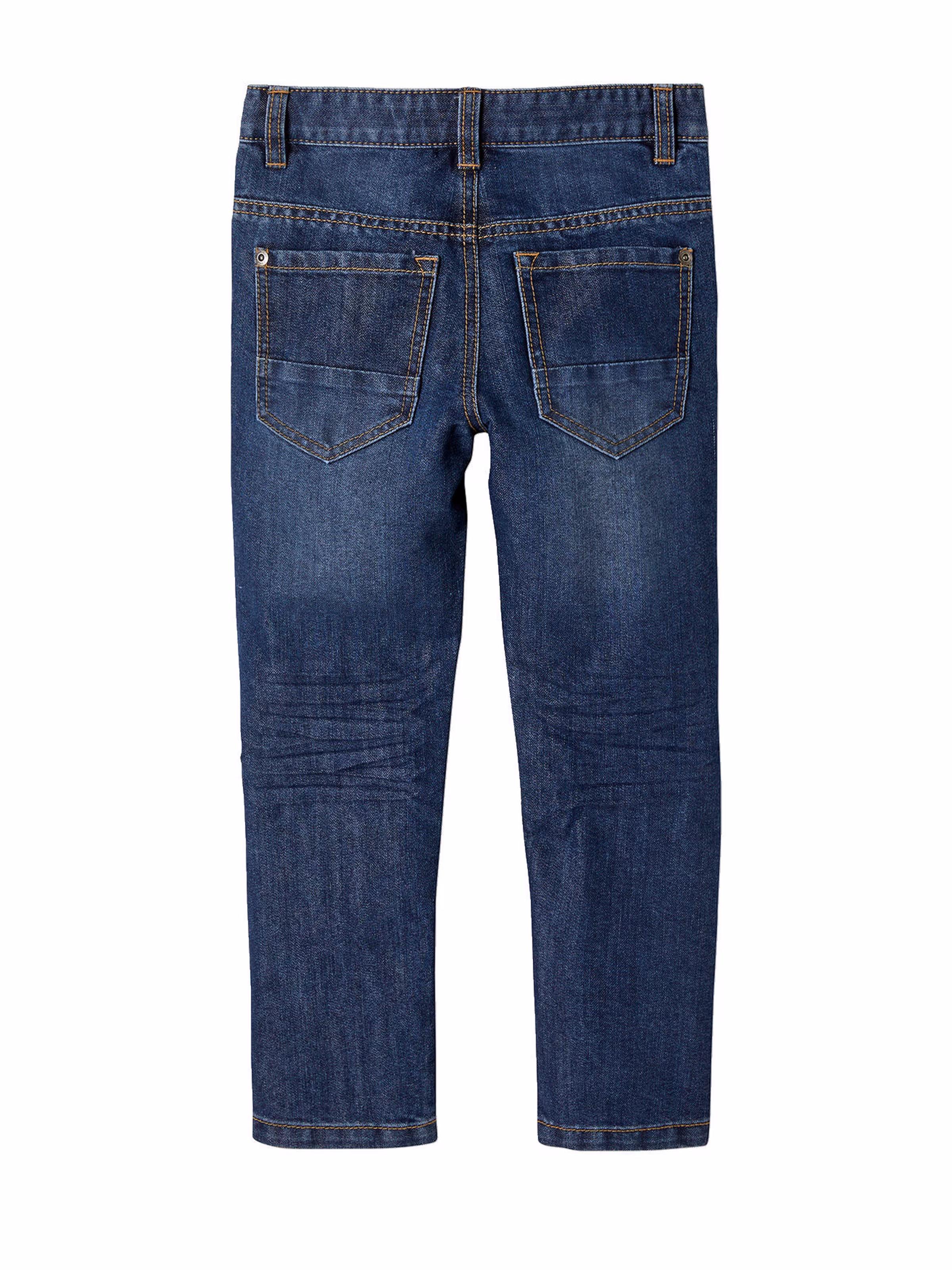 Vertbaudet Die UNVERWÜSTLICHE, robuste Jungen Straight-Jeans WATERLESS, Hüftweite SLIM, Bundweite verstellbar dark blue