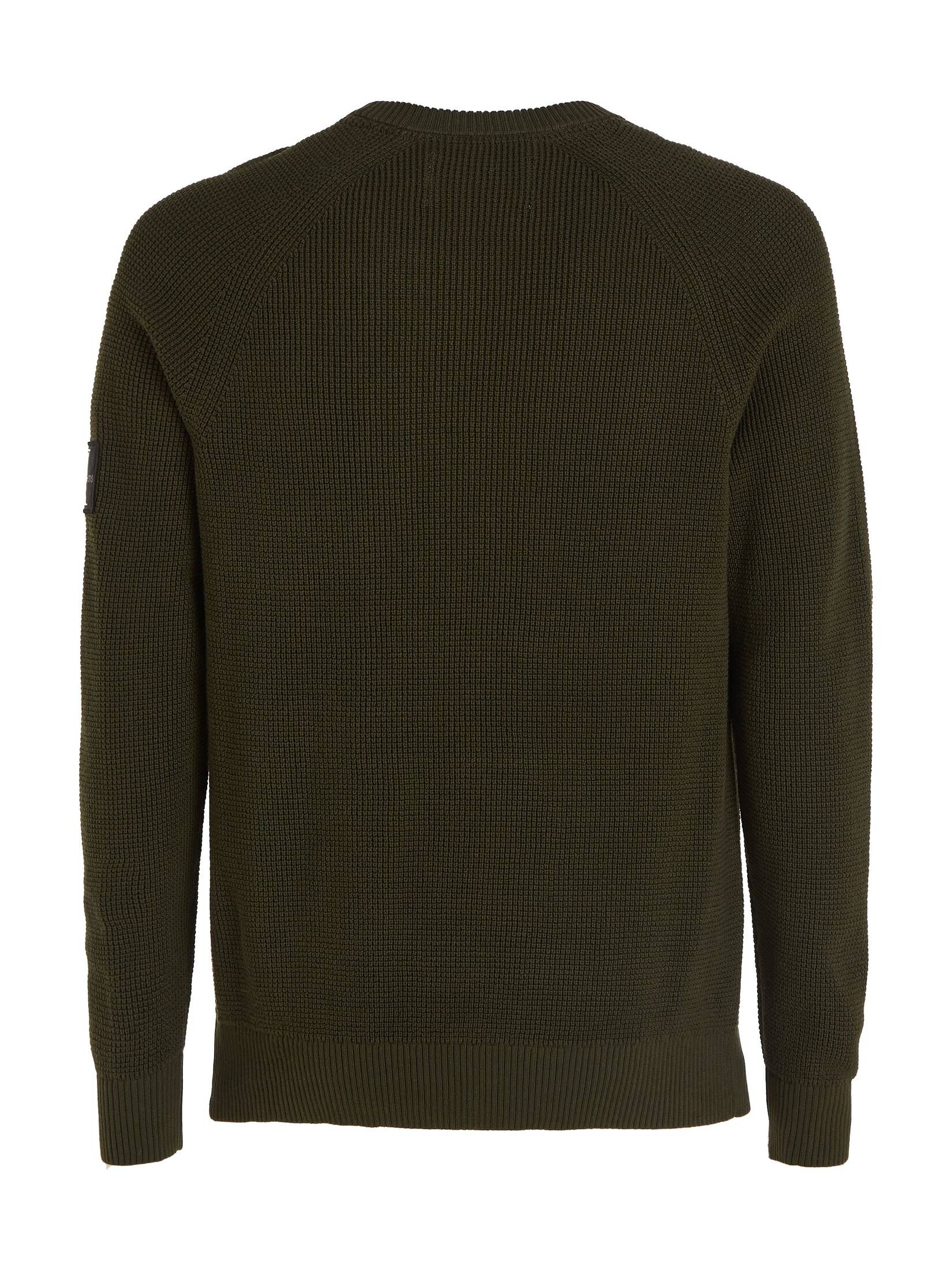 CALVIN KLEIN JEANS| Herren Strickpullover aus Baumwolle BADGE EASY SWEATER