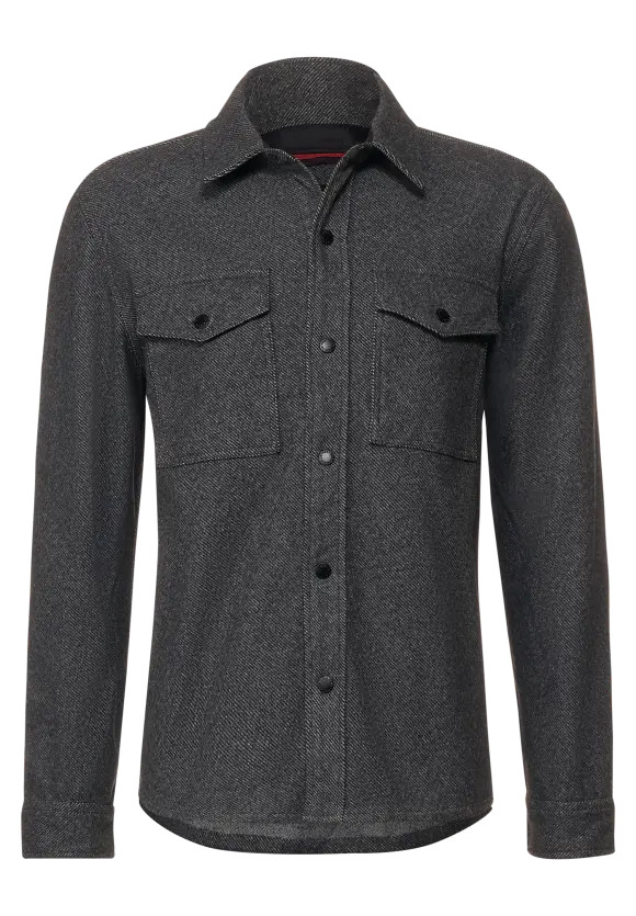 Overshirt in Wolloptik - anthracite grey melange