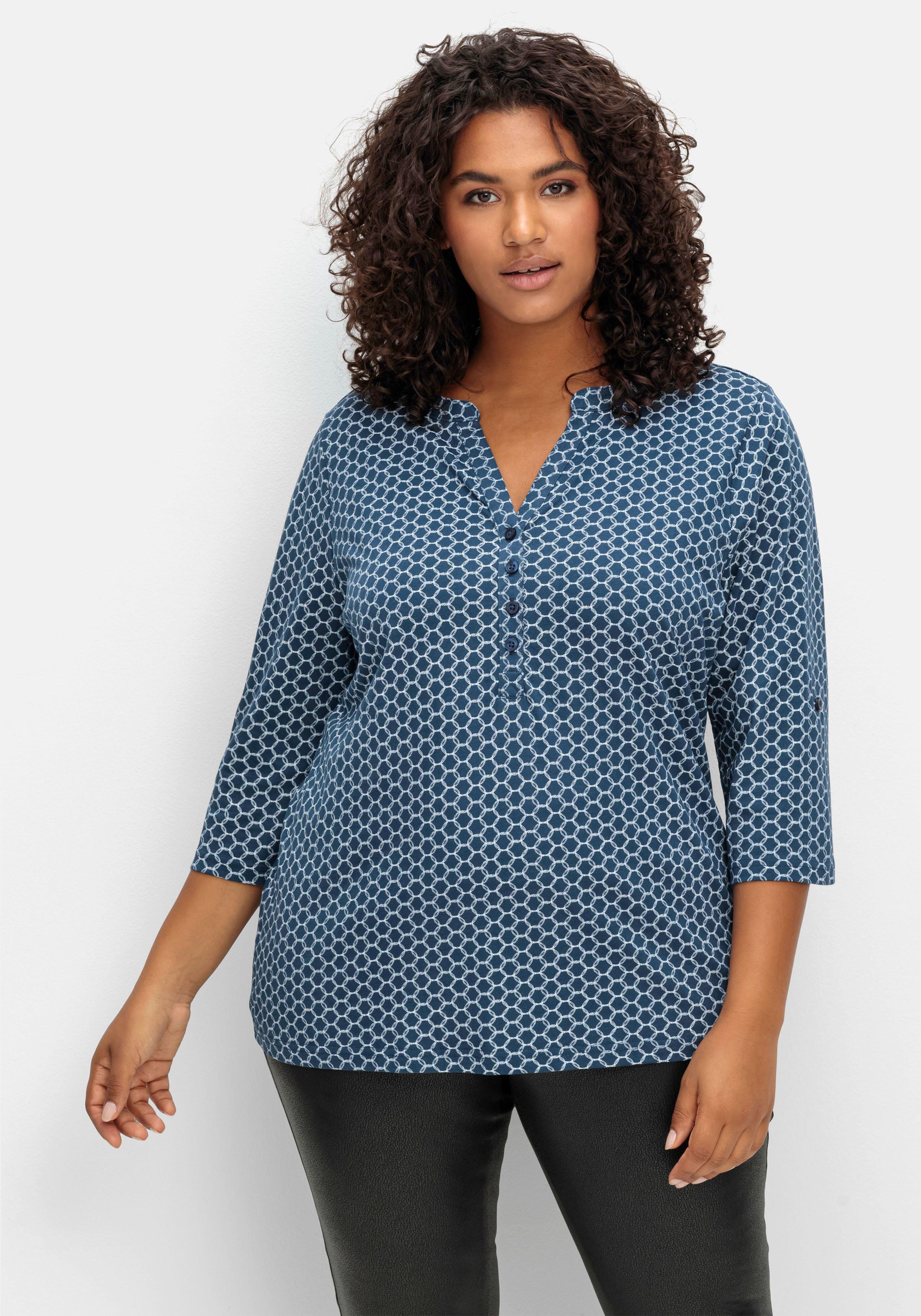 Shirt mit 3/4-Ärmeln und Grafikprint