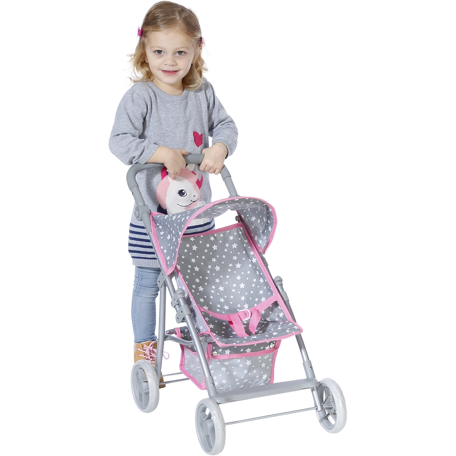 knorr toys® Puppenbuggy Liba - Star grey grau