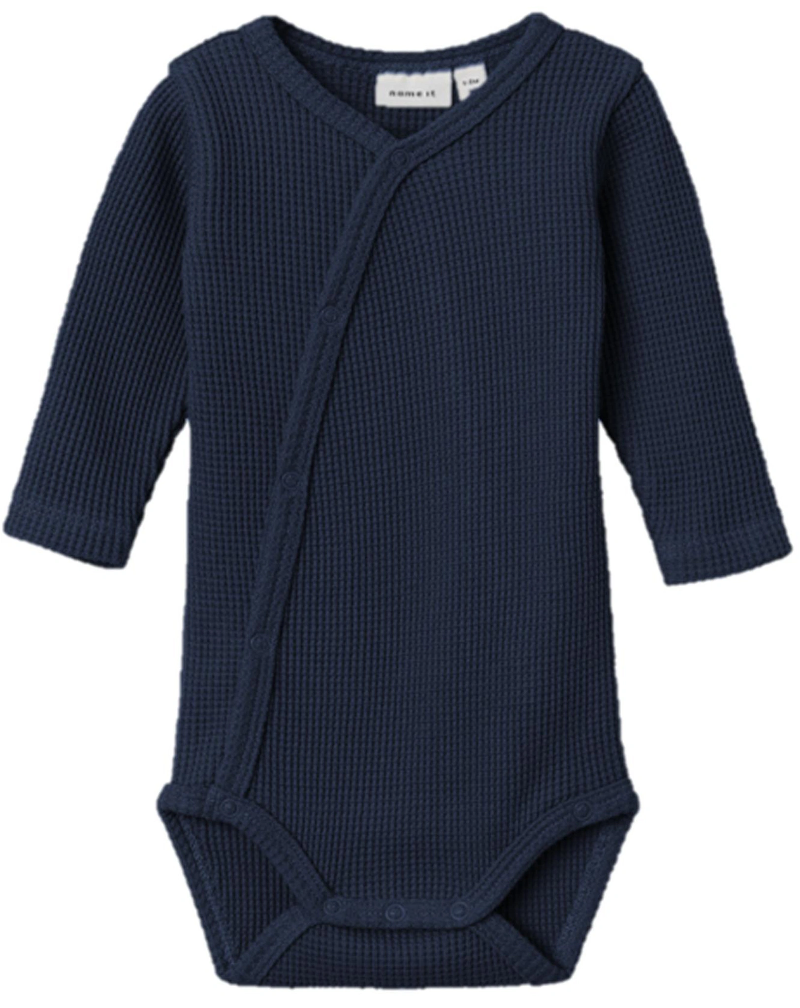 Langarm-Body NBN WAFFELSTRICK in dark sapphire