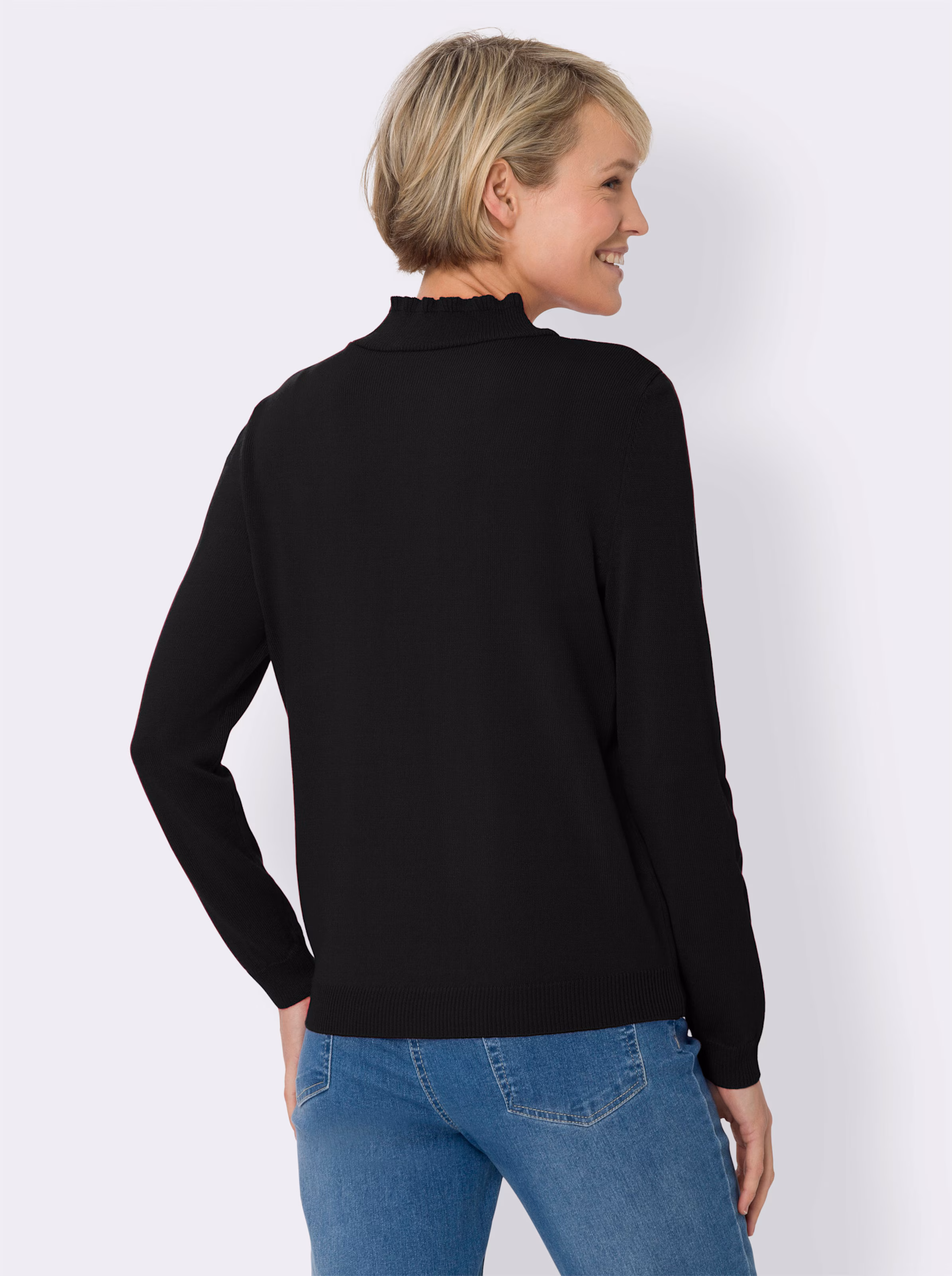 Stehkragen-Pullover