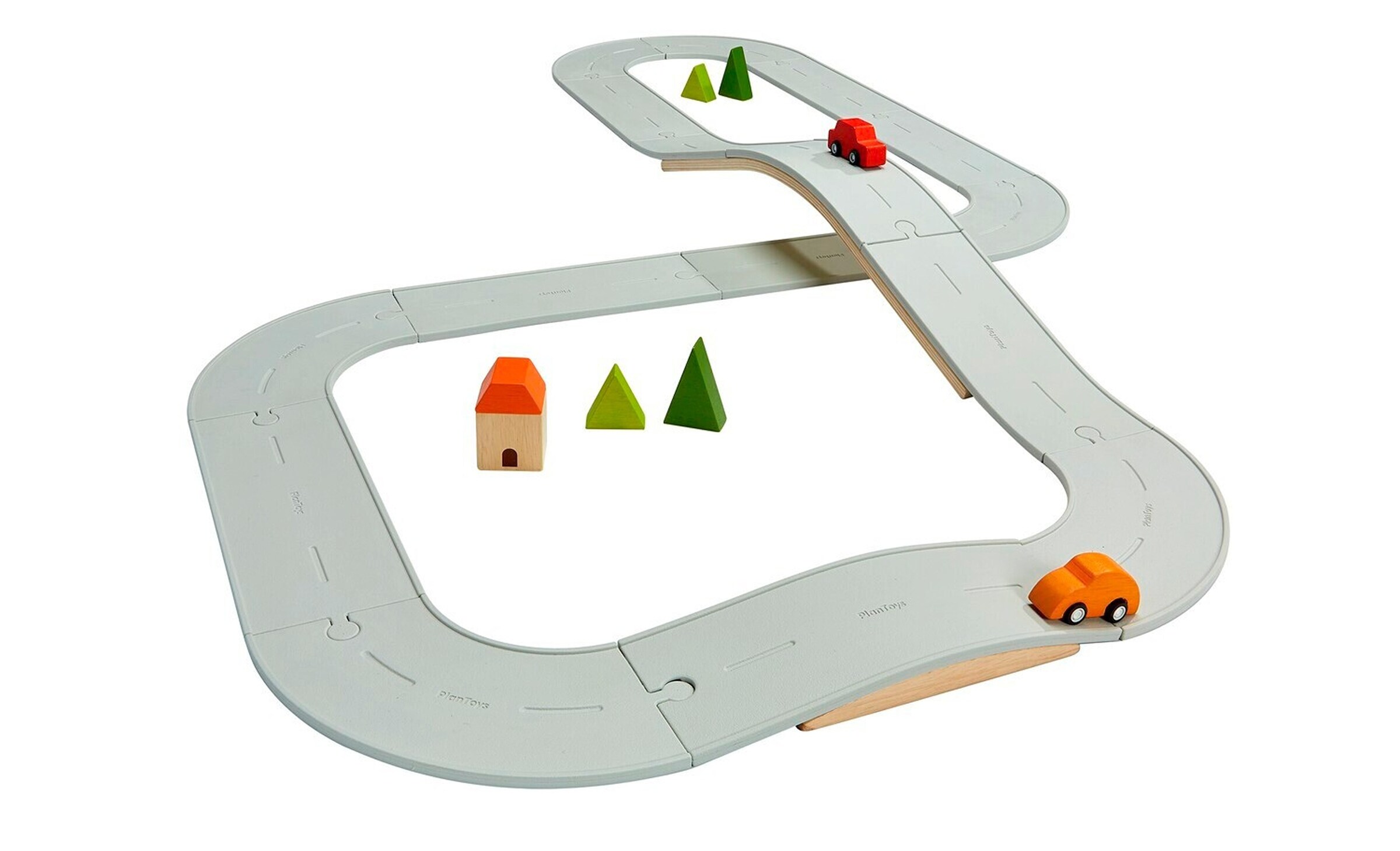 PlanToys Straßen und Schienen Set groß