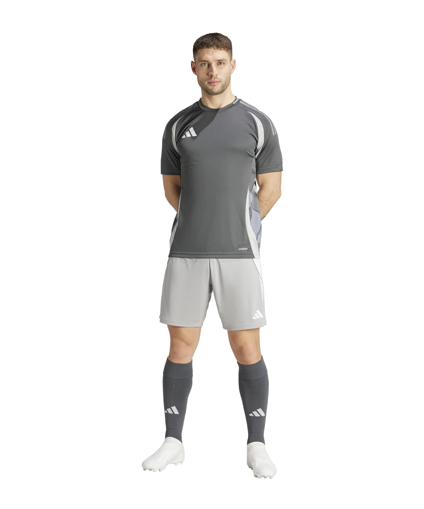 adidas Tiro 24 Short Grau Weiss