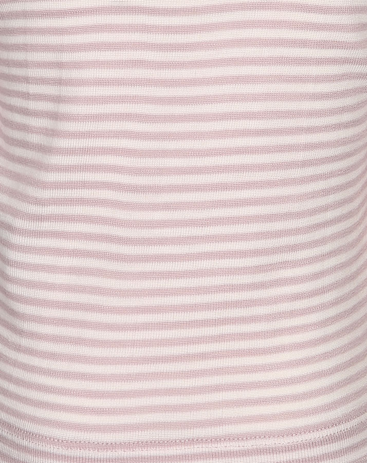 Langarm-Shirt JOY STRIBE mit Seide in flieder/weiß
