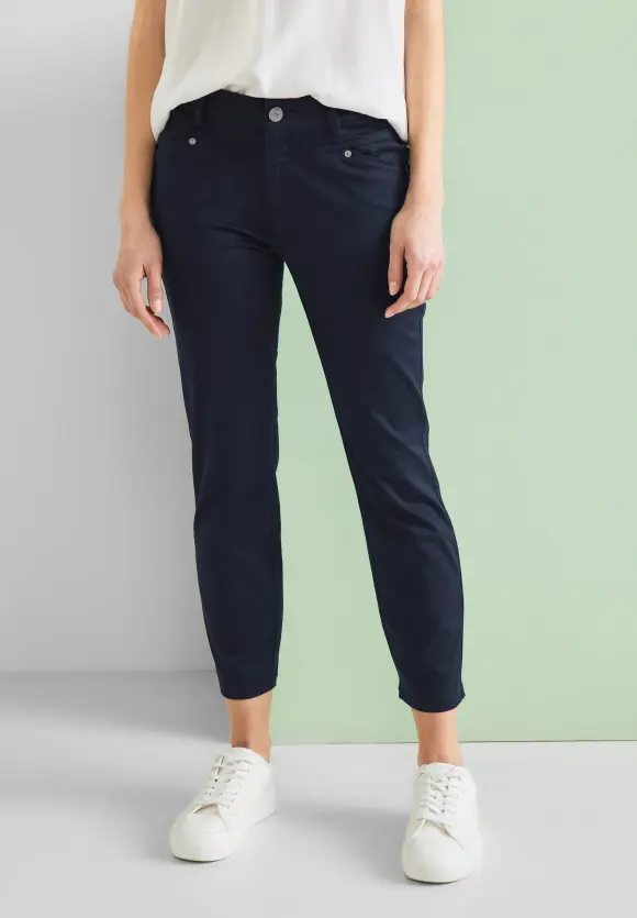 Casual Fit Seidenoptik Hose - deep blue