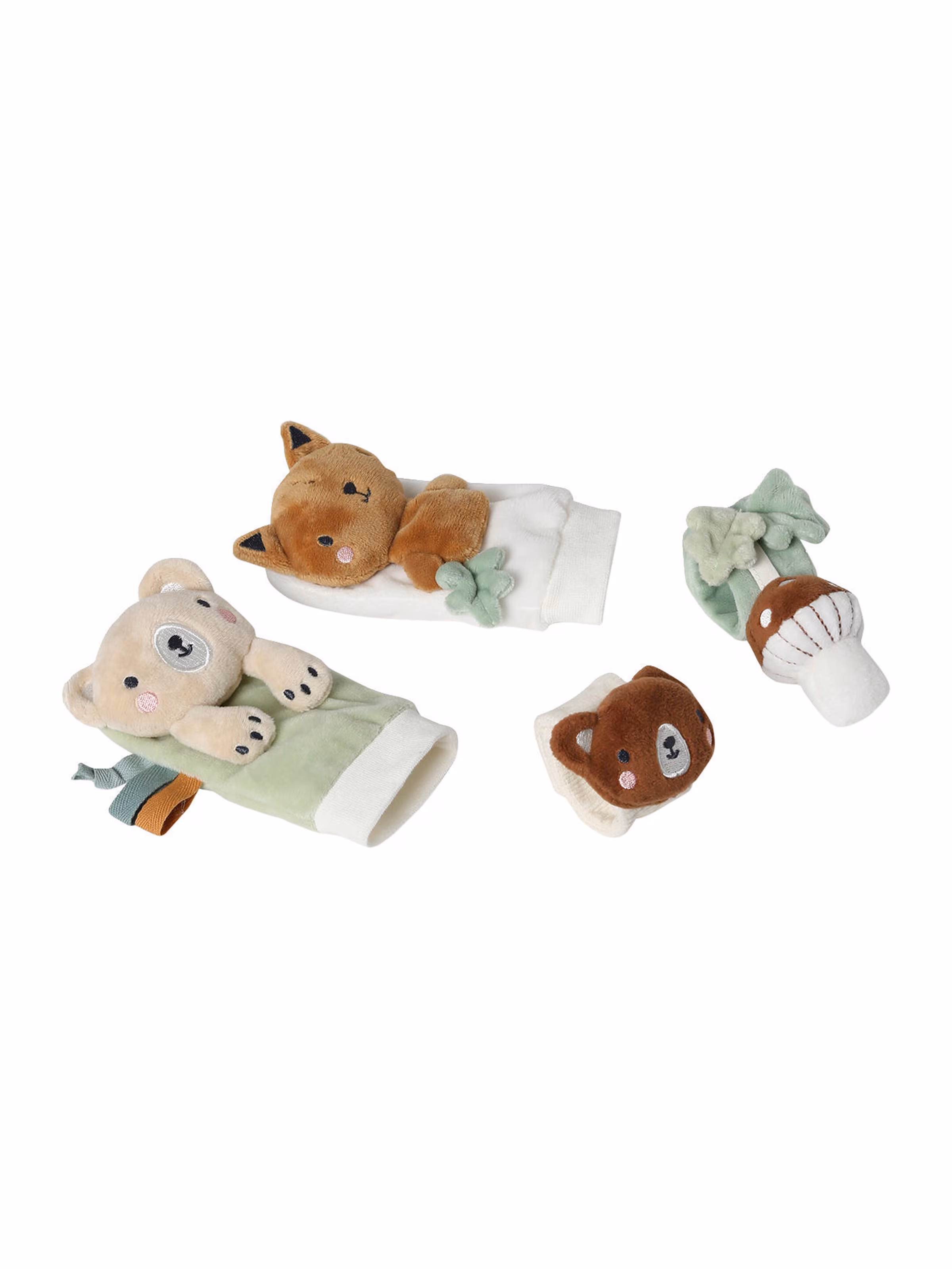 Vertbaudet Baby Rassel-Set: Armbänder & Socken GRÜNER WALD braun