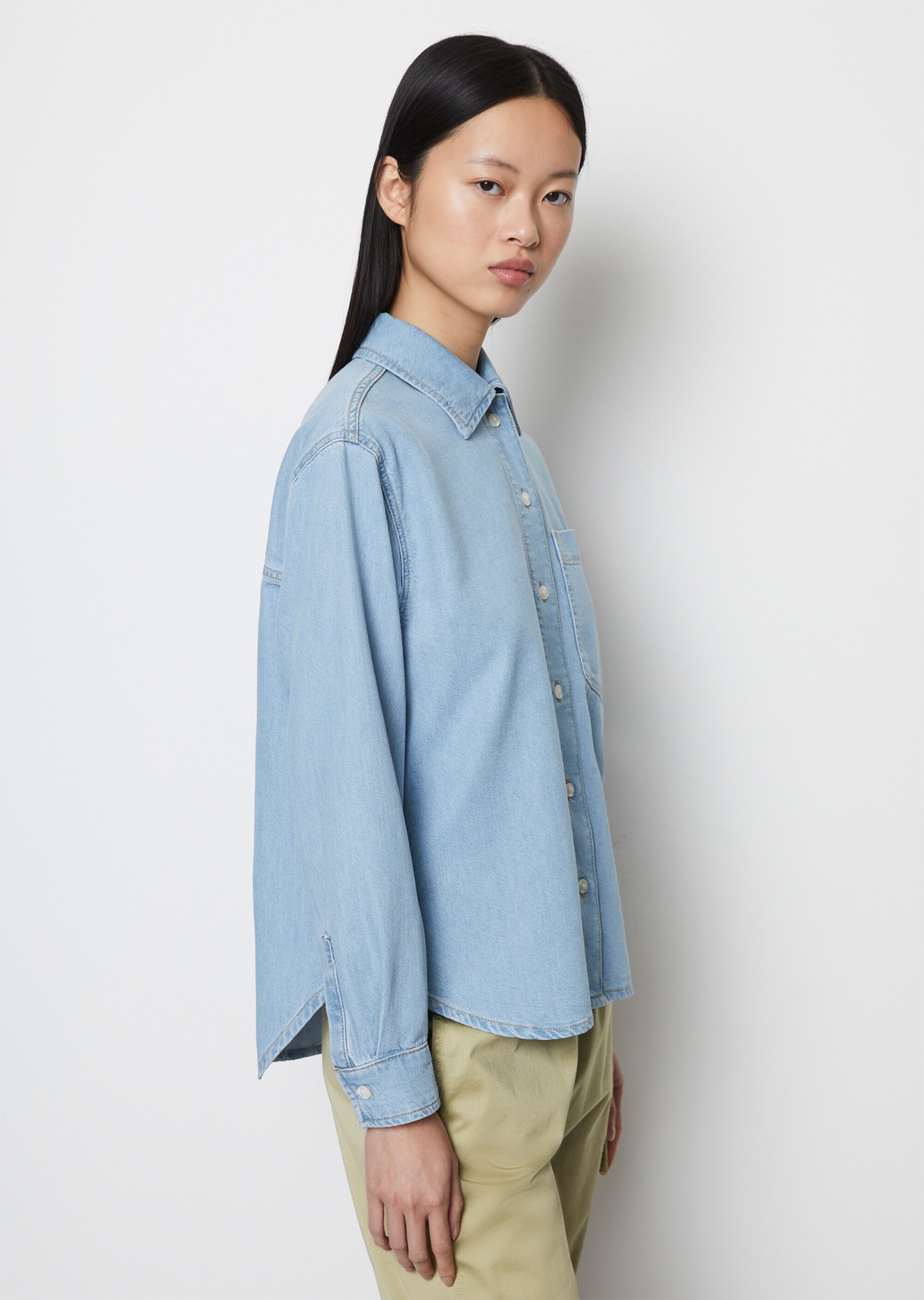 Denimshirt relaxedaus Organic-Cotton-Lyocell-Mix