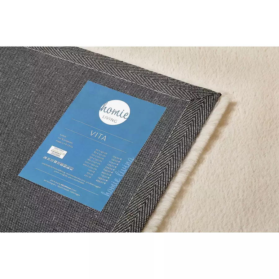 Homie Living Hochflorteppich Vita beige