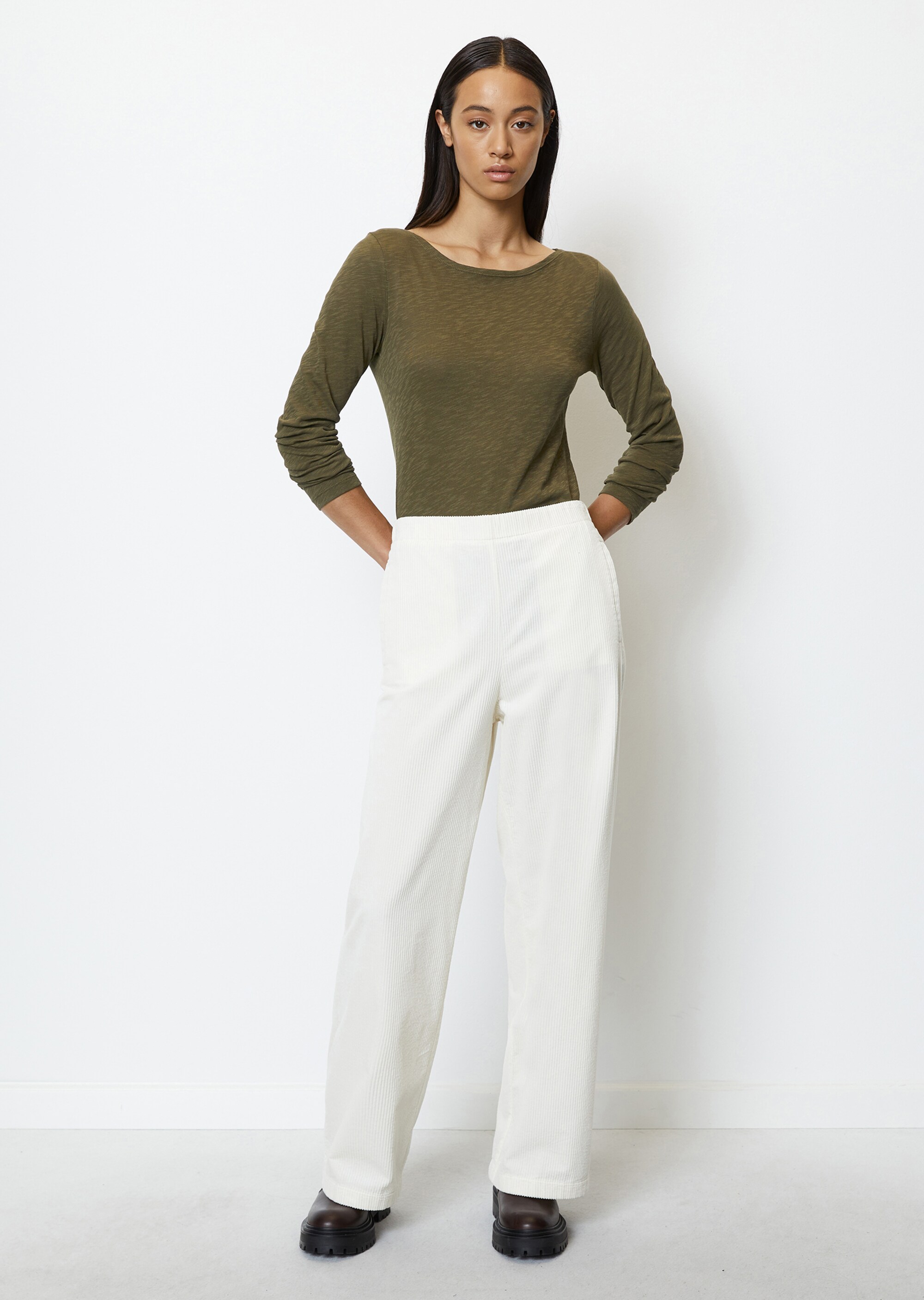 Longsleeve regularaus Slub-Jersey