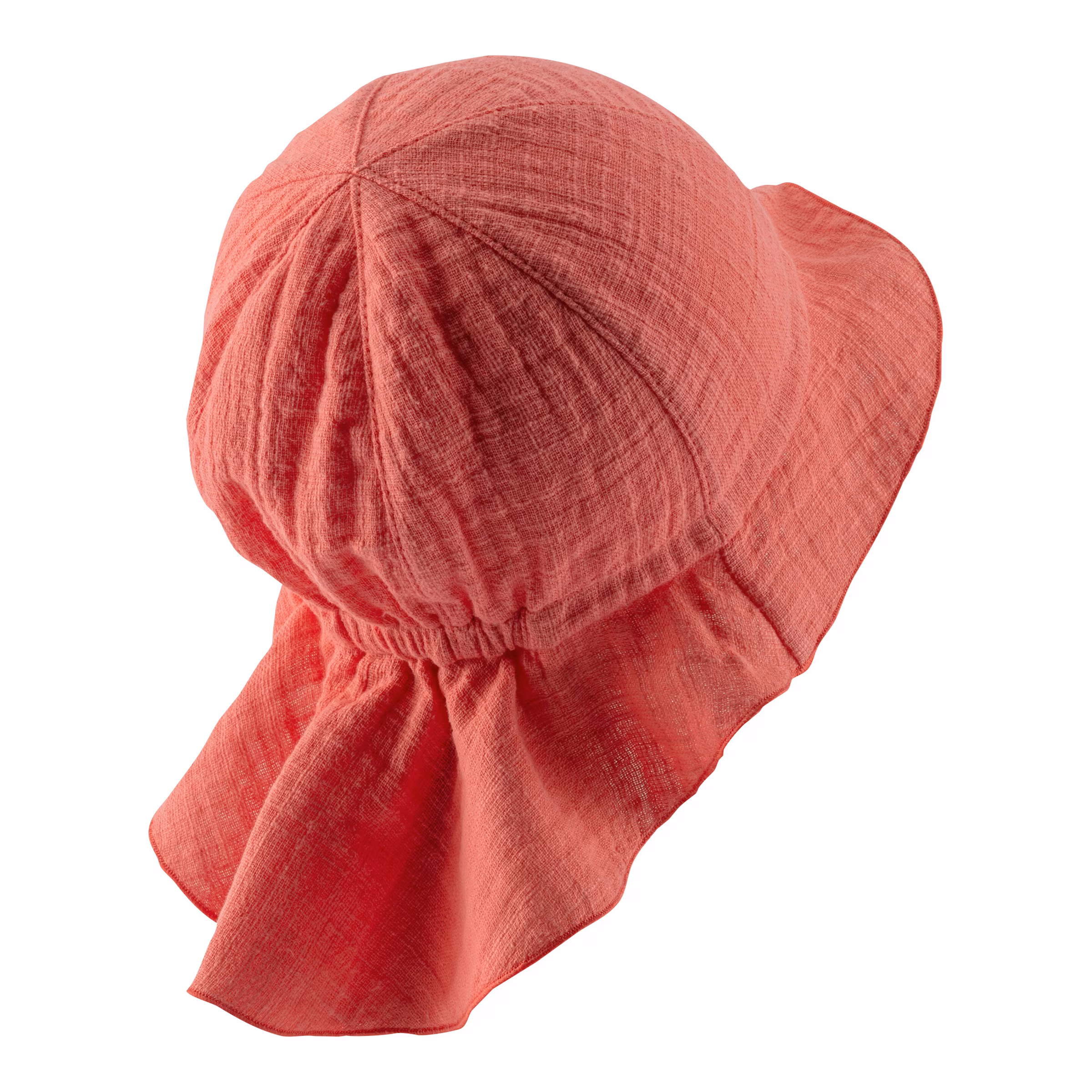 Sterntaler Musselin-Sonnenhut mit Nackenschutz koralle