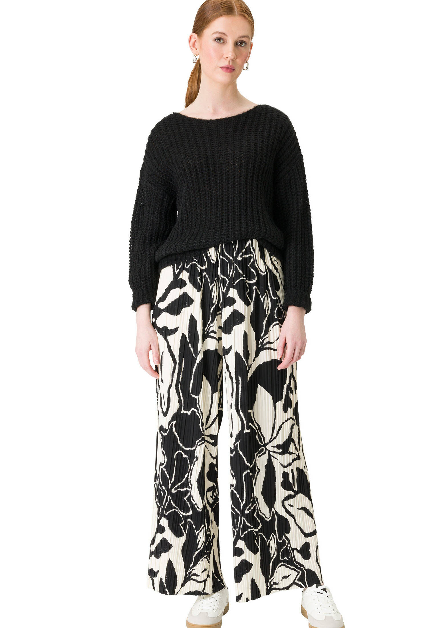 zero| Damen Plissee Culotte mit Blumenmuster 28 Inch
