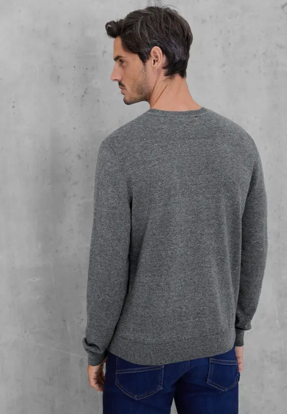 Softer Mouliné Pullover - stone grey melange