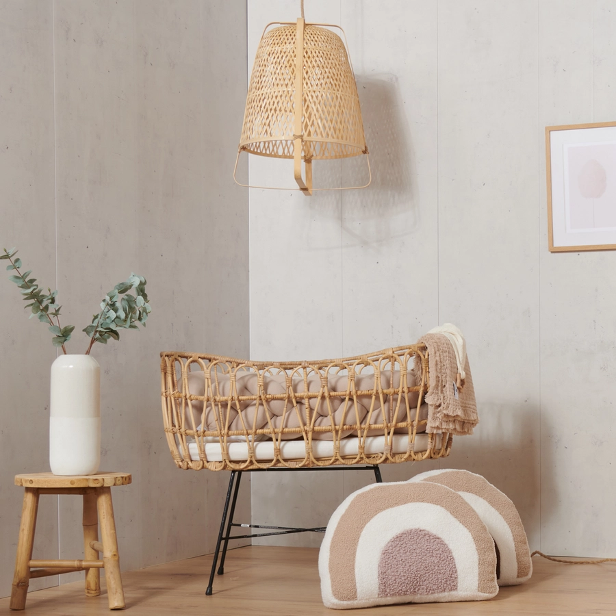 Nordic Coast Company Regenbogenkissen natur  rosa  beige
