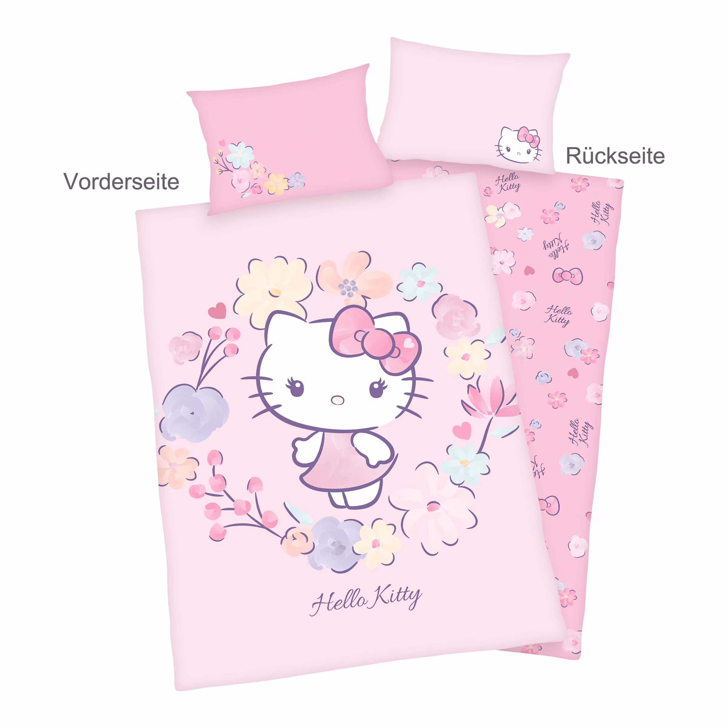 Herding - HELLO KITTY Renforcé Wende-Bettwäsche 40x60 / 100x135 cm