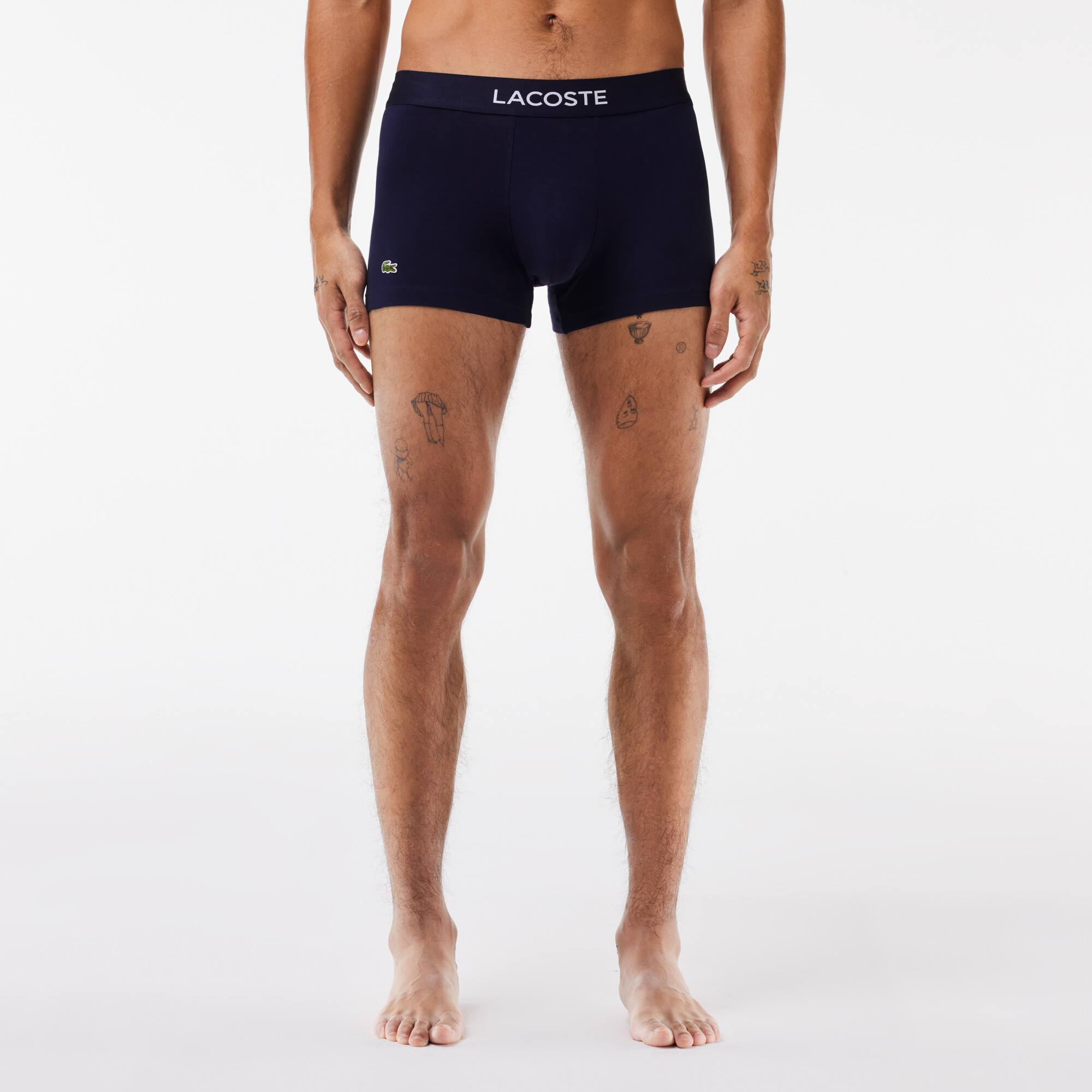 Trunks mit Kontrast-Logo im 3er-Pack Unterwasche - Rot - Lacoste - Herren