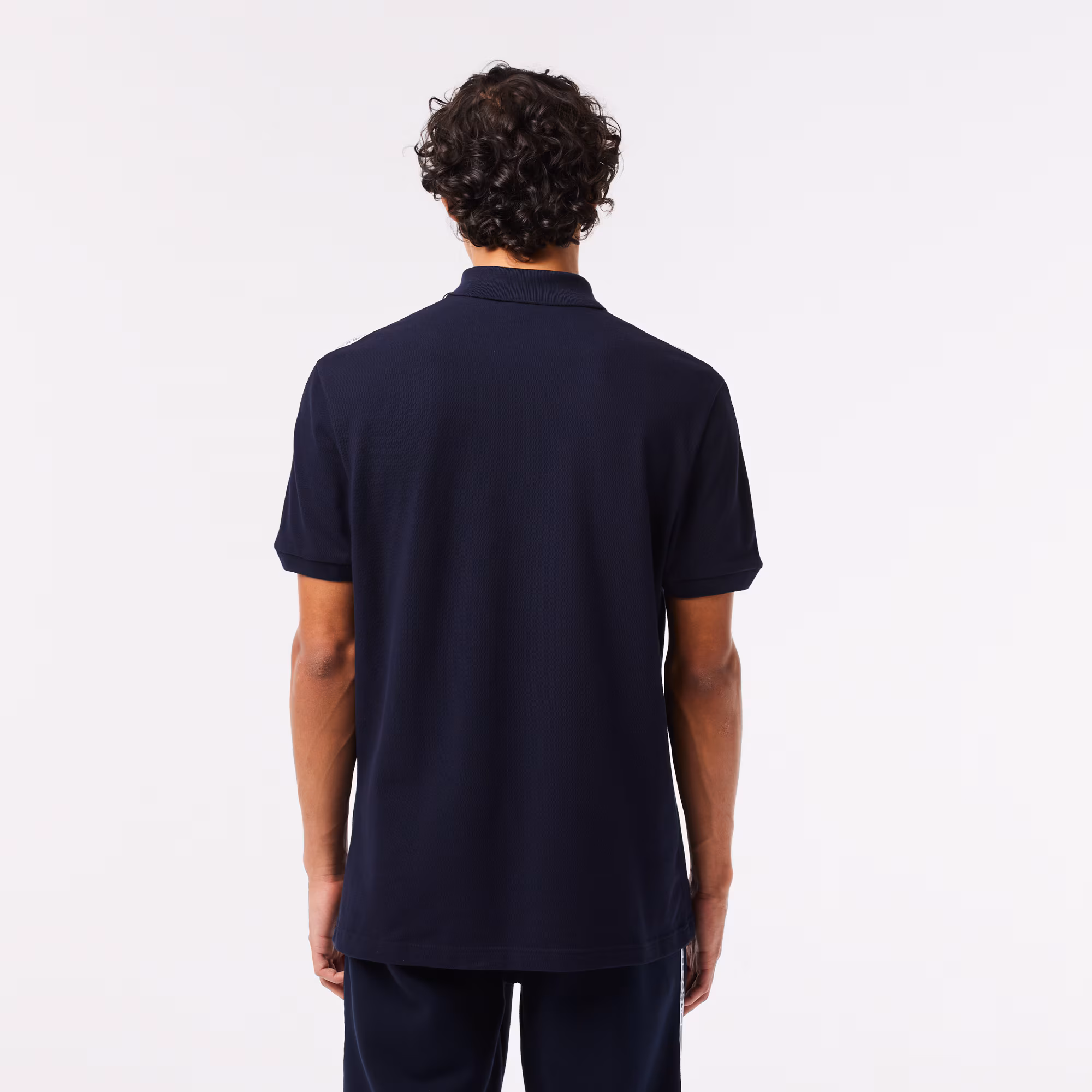 Herren LACOSTE Poloshirt aus Piqué mit Logostreifen Kurze Ärmel - Blau - Lacoste - Herren