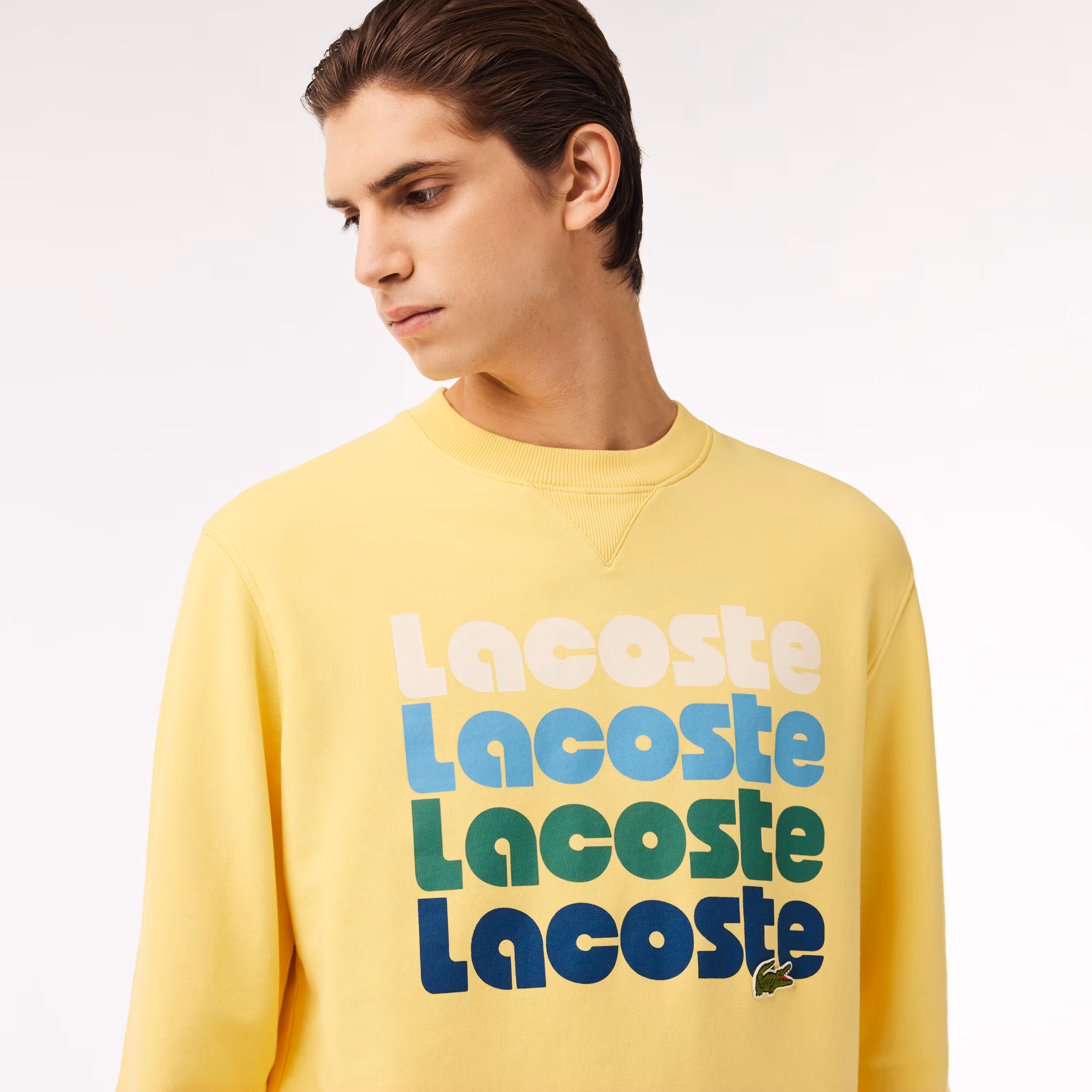 Jogging-Sweatshirt mit Ombré-Aufdruck und verwaschenem Effekt Sweatshirts - Gelb - Lacoste - Herren