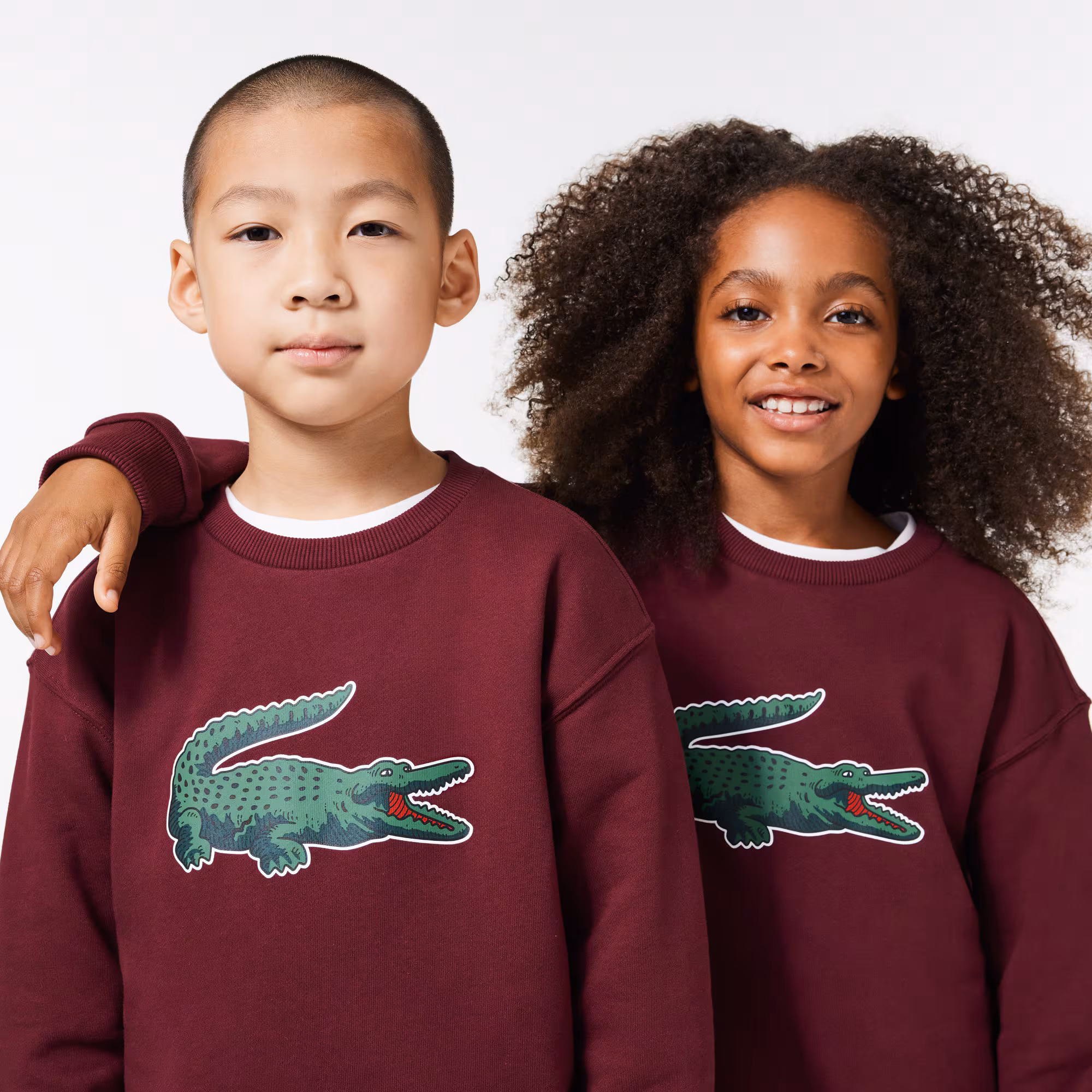 Sweatshirt mit Signatur-Aufdruck Pullover & Sweatshirts - Rot - Lacoste - Kinder