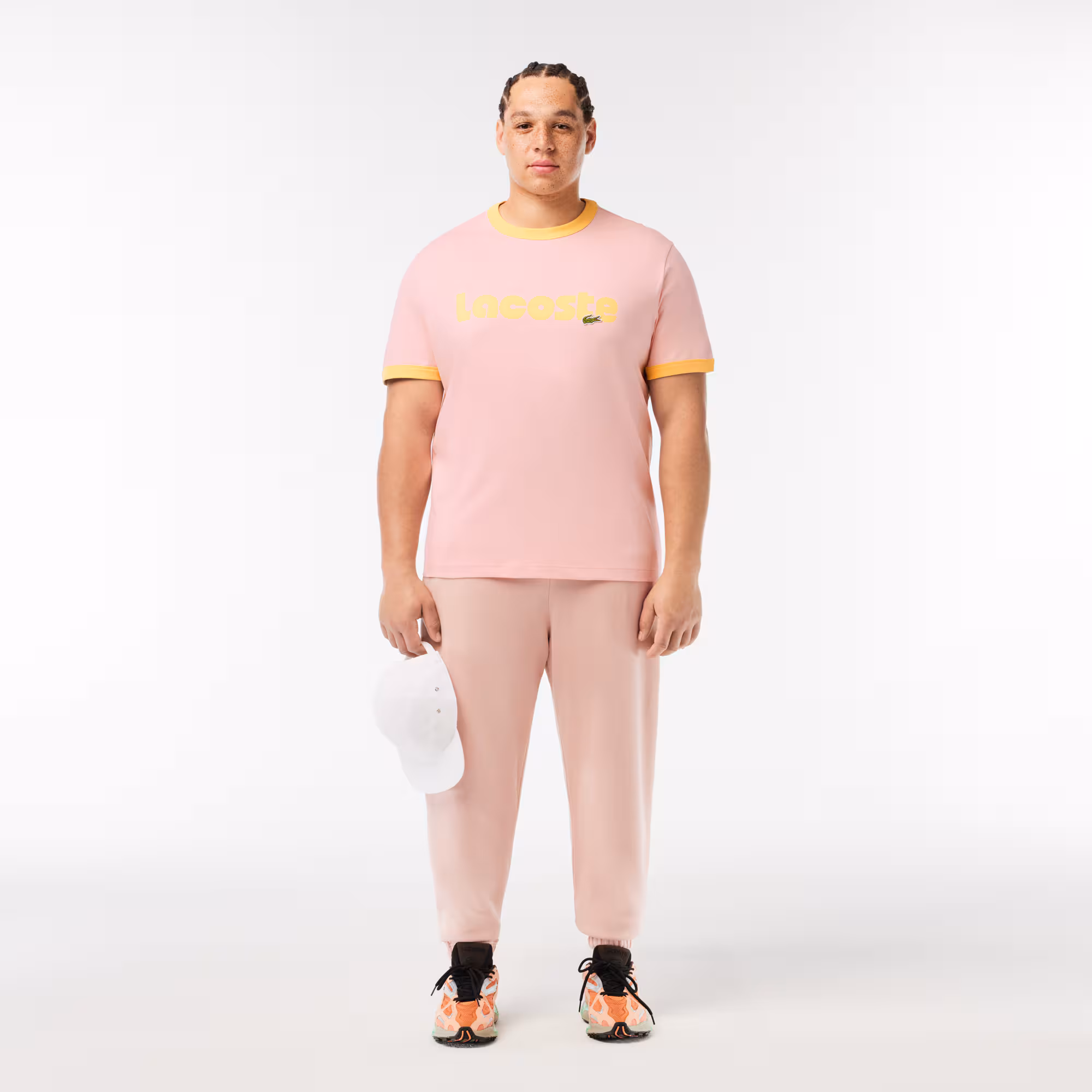 T-Shirt mit LACOSTE-Aufdruck und Kontrast-Akzent T-Shirts - Rosa - Lacoste - Herren