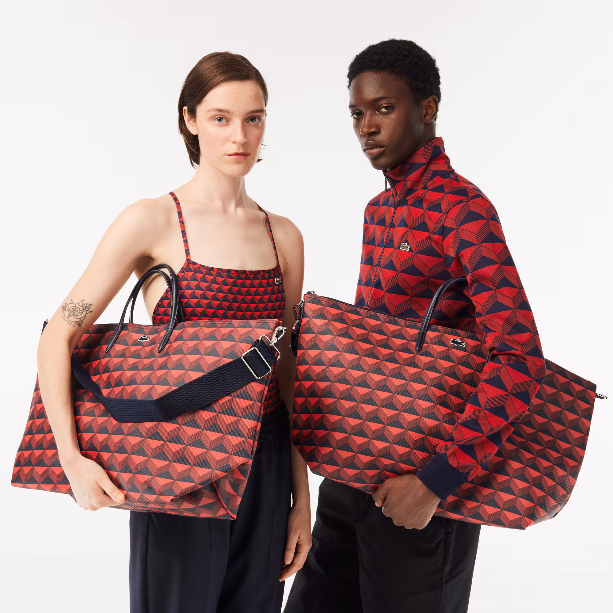XXL L.12.12 Piqué Tote-Bag Taschen - Rot - Lacoste - Unisex