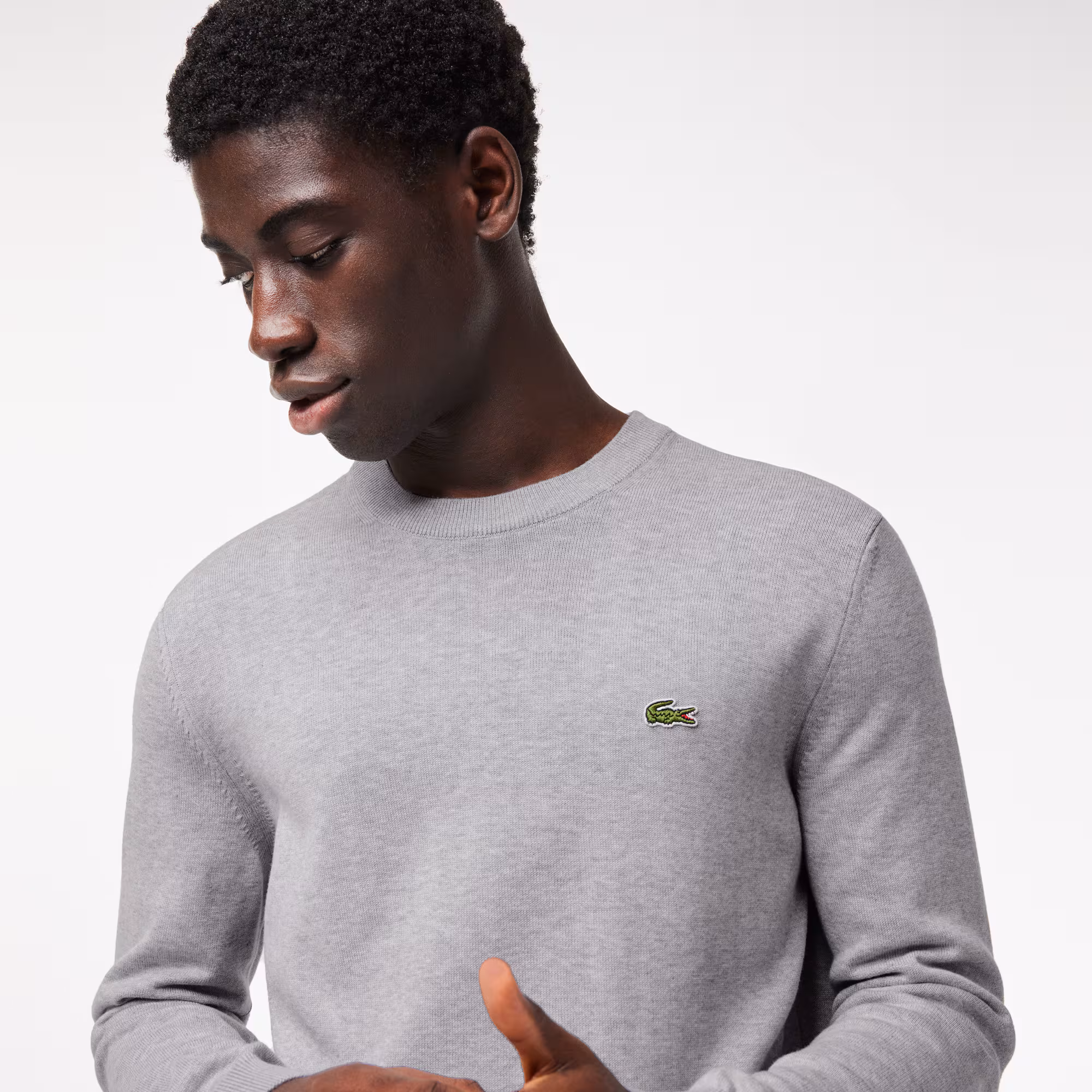 Herren Baumwollpullover Pullover - Grau - Lacoste - Herren