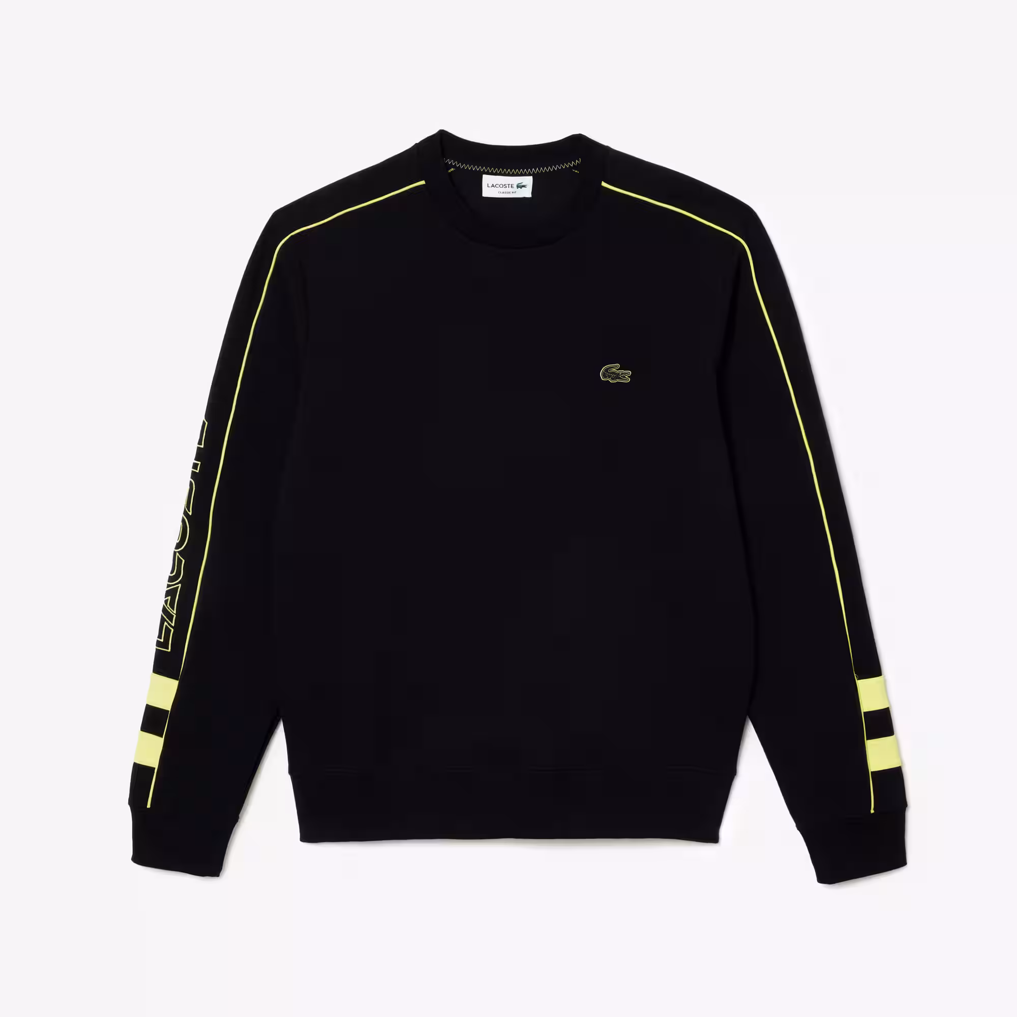 Zweiseitiges Jogger Baumwoll-Sweatshirt aus Baumwolle mit Stickerei Sweatshirts - Schwarz - Lacoste - Herren