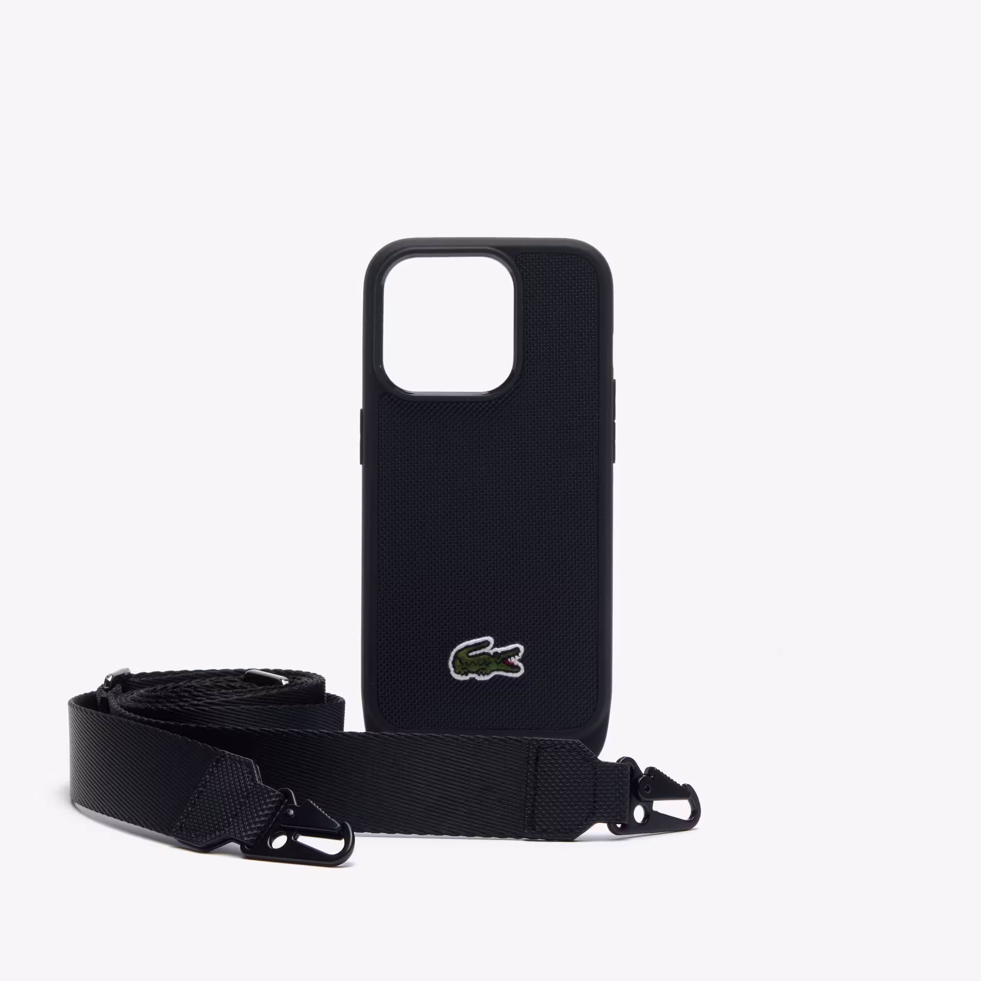 iPhone 15 Pro Hülle mit Croc-Applikation iPhone Cases - Schwarz - Lacoste - Unisex