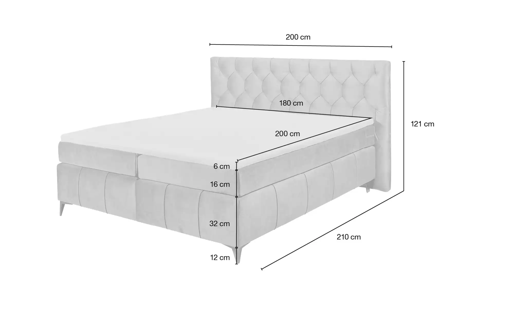 meinBett Boxspringbett Pembroke