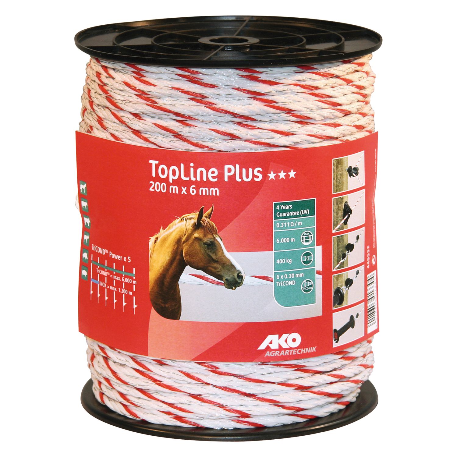 AKO Elektroseil TopLine Plus, 6 mm, 200 Meter
