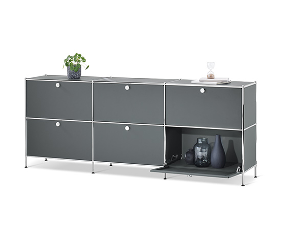 Sideboard »CN3« mit 6 Klappen, grau