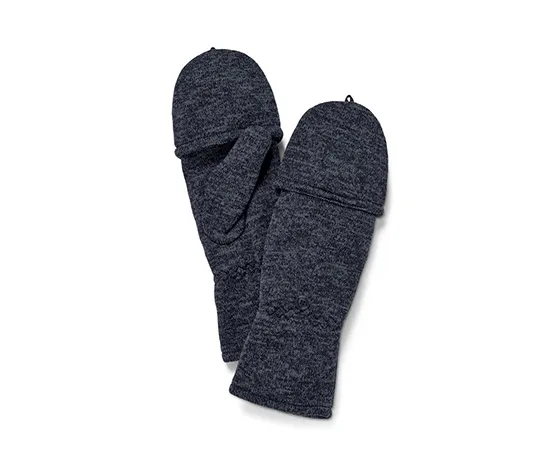 Strickfleece-Klappfäustlinge, blau