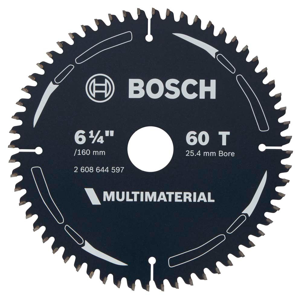 BOSCH 160mm 60T TCT Circular Saw Blade for Multi-Purpose Cutting - MULTIMATERIAL