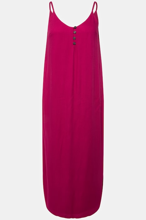 Maxikleid, A-Line, V-Ausschnitt, Spaghettiträger