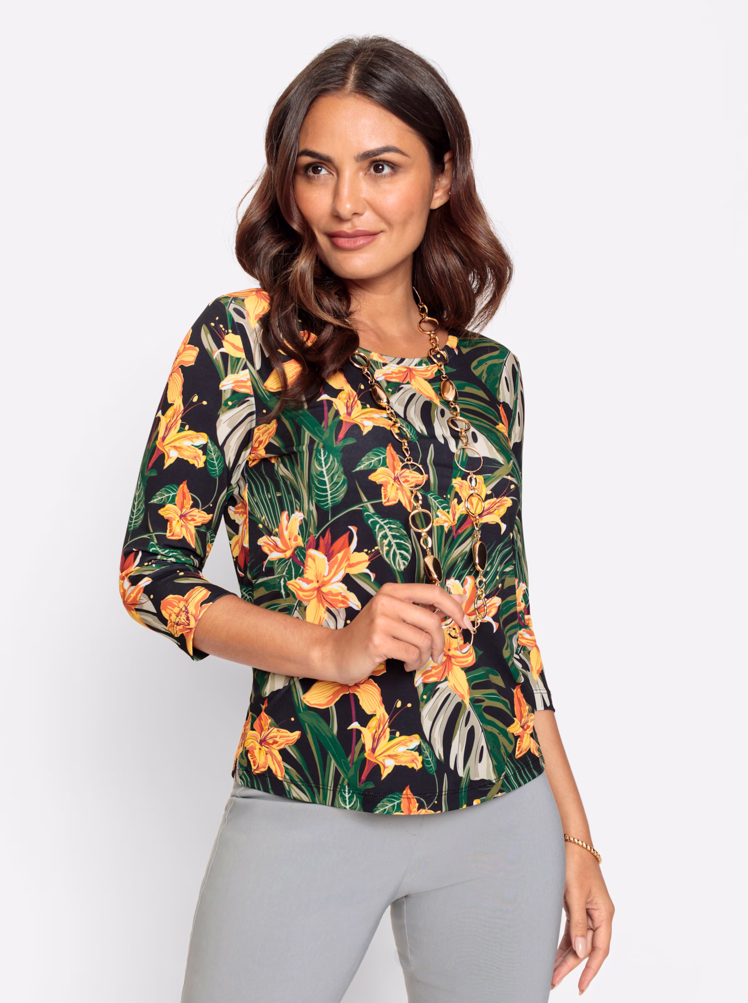 Shirt in schwarz-bedruckt